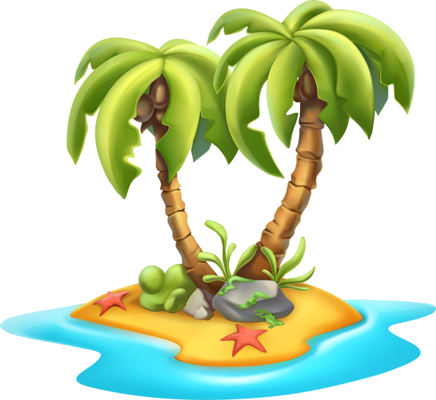 Cartoon pirate island 3d icon